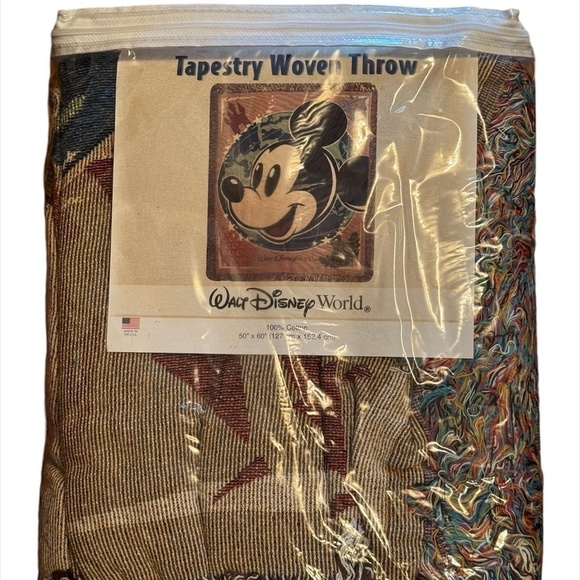 Disney World Mickey Mouse Tapestry Woven Throw 50x60 - Picture 1 of 5